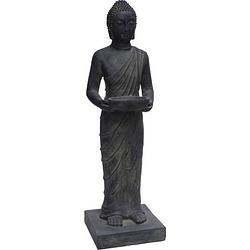 Foto van Boeddha staand 102 cm zwart fiberclay