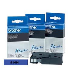 Foto van Brother tc tape voor p-touch 9 mm, zwart op blauw