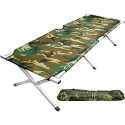 Foto van Nordfalk veldbed xl 190 x 64 cm - campingbed / stretcher / kampeerbed - extra stevig metaal - camouflage