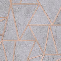 Foto van Dutch wallcoverings behang triangles grijs en zilverkleurig