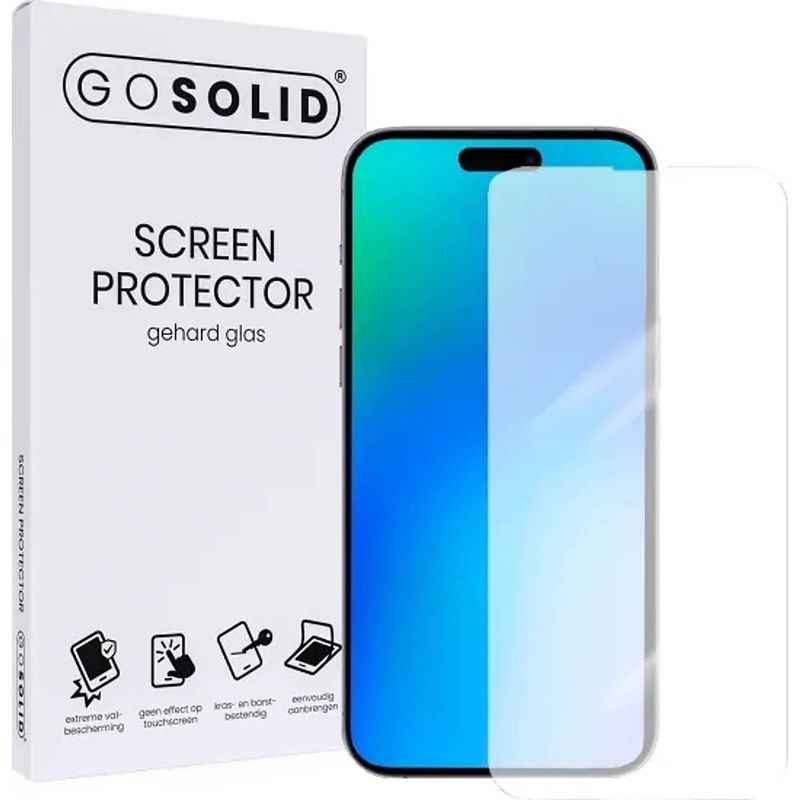 Foto van Go solid! apple iphone 15 screenprotector gehard glas