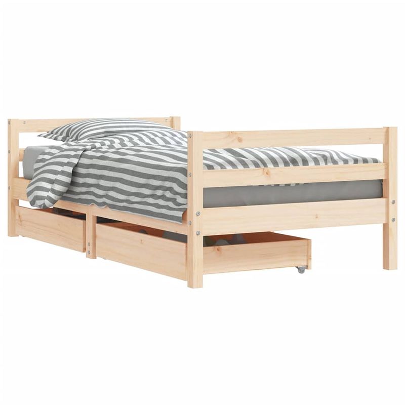 Foto van Vidaxl kinderbedframe met lades 80x160 cm massief grenenhout