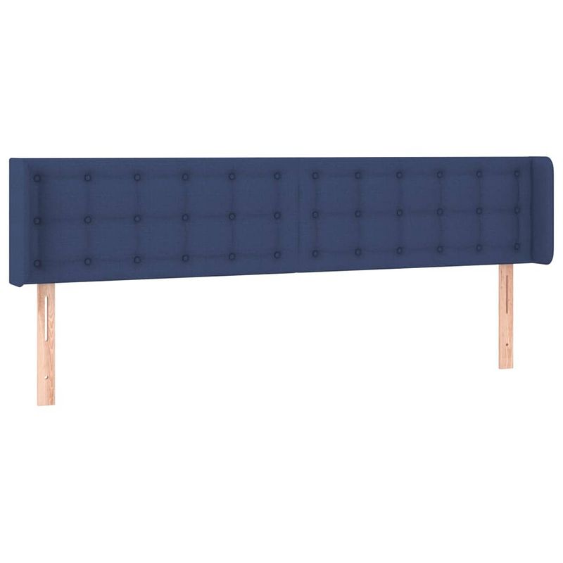 Foto van Vidaxl hoofdbord met randen 163x16x78/88 cm stof blauw