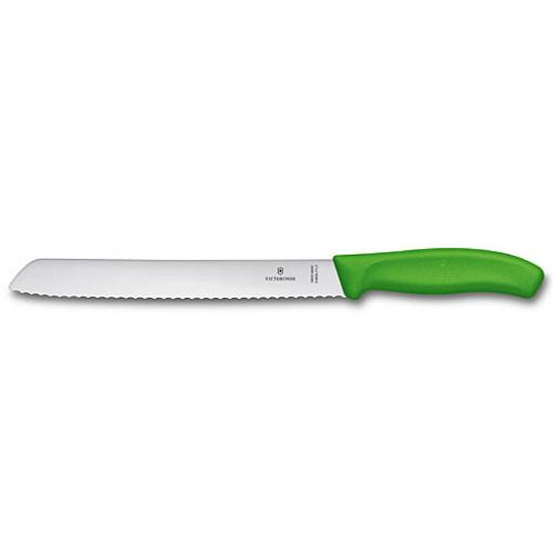 Foto van Victorinox - victorinox broodmes swiss classic, rvs groen kunststof