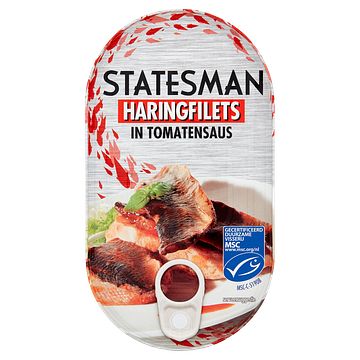 Foto van Statesman haringfilets in tomatensaus 190g bij jumbo