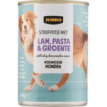 Foto van Jumbo stoofpotje met lam pasta & groente voor honden 415g