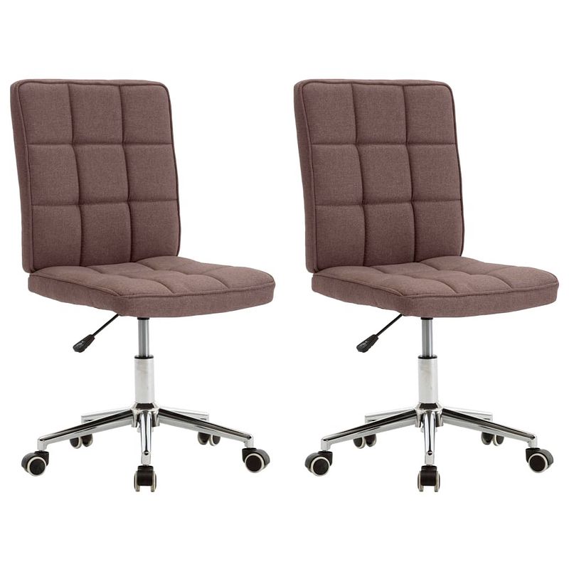 Foto van The living store eetkamerstoelen set van 2 - taupe - 48 x 55 x (88 - 98) cm - comfortabel en stabiel - 110 kg