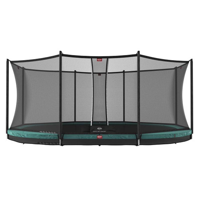 Foto van Berg trampoline grand favorit met veiligheidsnet - safetynet comfort - inground - 520 x 350 cm - groen