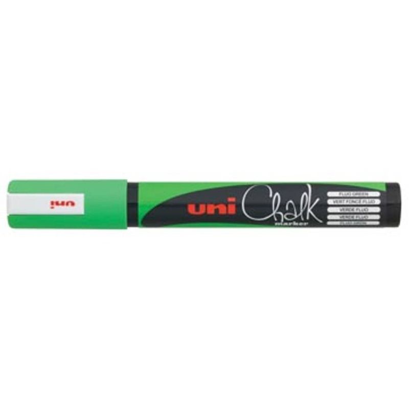 Foto van Uni-ball krijtmarker, ronde punt van 1,8 tot 2,5 mm, fluo groen