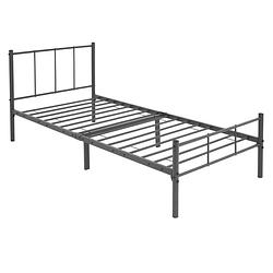 Foto van Ml-design metalen bed antraciet, 90x200 cm, gemaakt van stalen frame met poedercoating