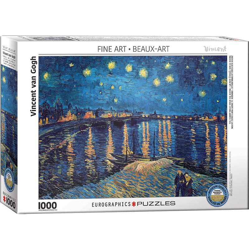 Foto van Eurographics the starry night over the rhone - vincent van gogh (1000)