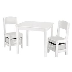 Foto van Kindertafel met stoeltjes van hout - 1 tafel en 2 stoelen