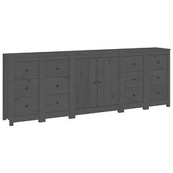 Foto van Vidaxl dressoir 230x35x80 cm massief grenenhout grijs