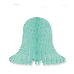 Foto van 1x kerstversiering mintgroene kerstklokken lampionnen 20 cm - hangdecoratie