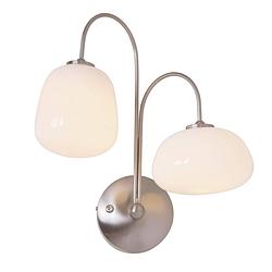 Foto van Moderne wandlamp - steinhauer - glas - modern - g9 - l: 29cm - voor binnen - woonkamer - eetkamer - zilver