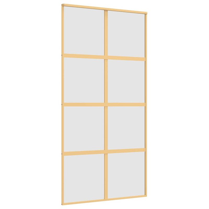 Foto van Vidaxl schuifdeur 102,5x205 cm mat esg-glas en aluminium goudkleurig