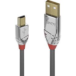 Foto van Lindy usb-kabel usb 2.0 usb-a stekker, usb-mini-b stekker 5.00 m grijs 36634