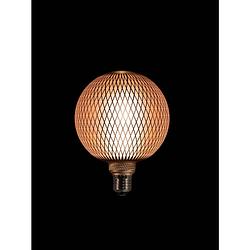 Foto van Led bulb grid pattern matt gold 125x170mm 4w-2200k / e27 fi