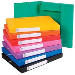 Foto van Exacompta elastobox cartobox rug van 2,5 cm, geassorteerde kleuren: groen, blauw, geel, rood, oranje, ...