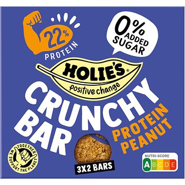 Foto van Holie'ss crunchy bar protein peanut 3 x 2 bars bij jumbo