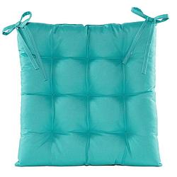 Foto van Anna'ss collection stoelkussen gewatteerd - turquoise blauw - 38 x 38 cm - tuinstoelkussens