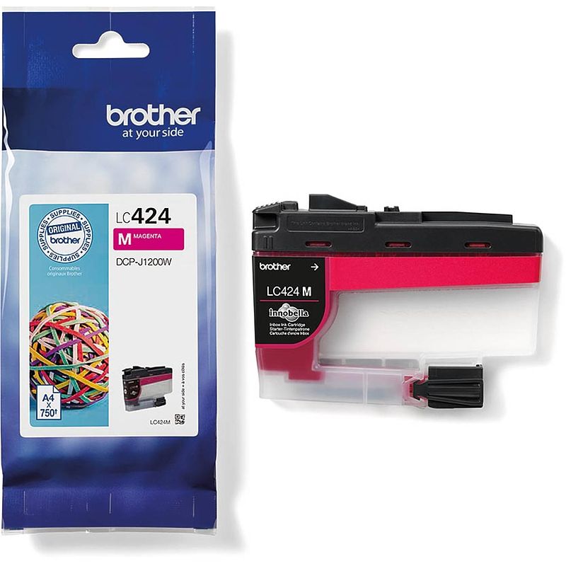 Foto van Brother inktcartridge, 750 pagina's, oem lc-424m, magenta 5 stuks