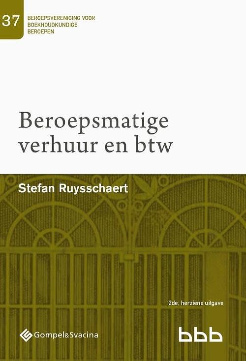 Foto van Beroepsmatige verhuur en btw - stefan ruysschaert - paperback (9789463710794)