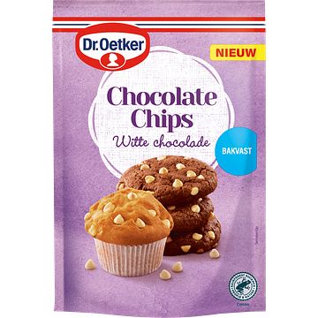 Foto van Dr. oetker chocolate chips witte chocolade decoratie 100g bij jumbo