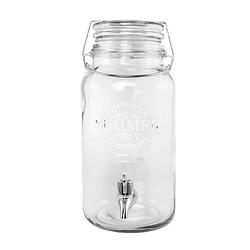 Foto van Chaks drank dispenser/limonadetap - met tapje - 4 liter - glas - h30 x d20 cm - drankdispensers