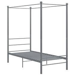 Foto van The living store bedframe - slim design - metaal - grijs - 208x106x201 cm - geschikt voor 100x200 cm matras - montage