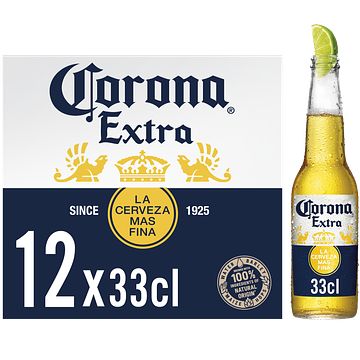 Foto van Corona extra mexicaans pils bier flessen 12 x 330ml bij jumbo