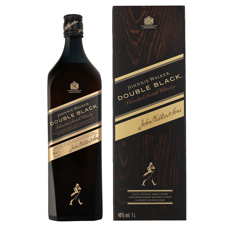 Foto van Johnnie walker double black 1ltr whisky + giftbox