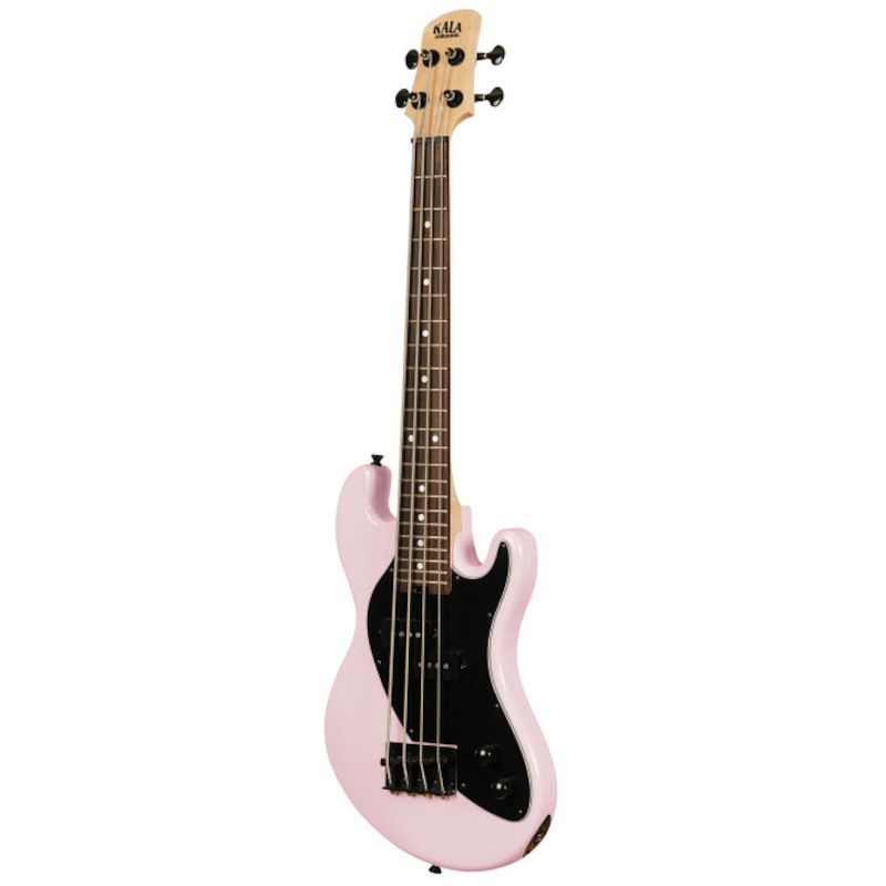 Foto van Kala solid body 4-string fretted u-bass pale pink elektrische basgitaar met gigbag