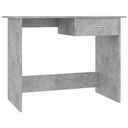 Foto van The living store bureau betongrijs - bewerkt hout - 100x50x76 cm - met lade