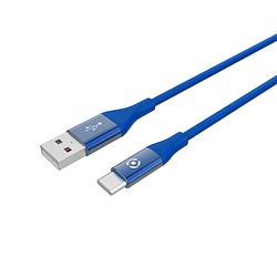 Foto van Usb-kabel type-c, 1 meter, blauw - siliconen - celly feeling