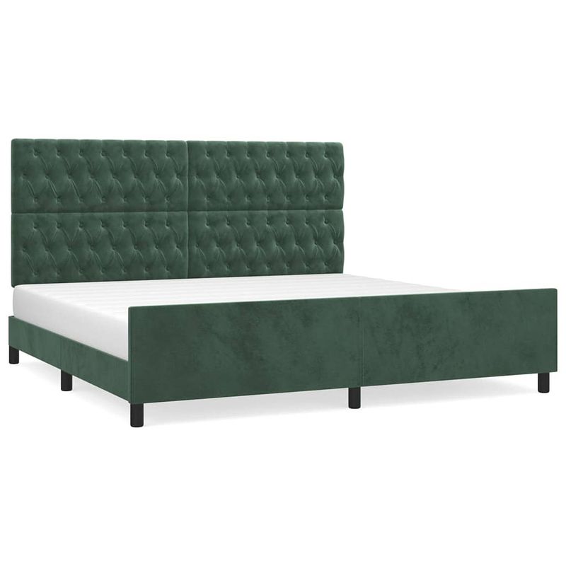 Foto van The living store bedframe velvet - verstelbare hoogte - ondersteunende poten - multiplex lattenbodem - comfortabele