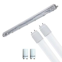 Foto van Led waterdichte tl armatuur met t8 buizen - velvalux strela - 120cm - dubbel - koppelbaar - waterdicht ip65 - 32w -