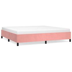 Foto van Vidaxl bedframe fluweel roze 200x200 cm