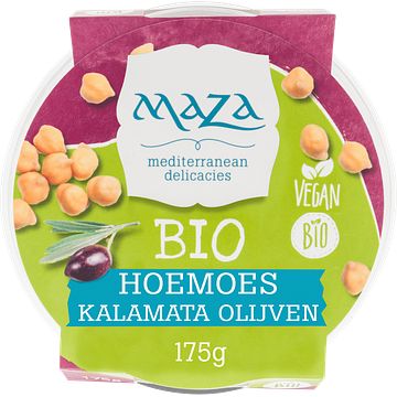 Foto van Maza bio hoemoes kalamata olijven 175 g bij jumbo