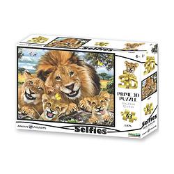 Foto van Prime 3d puzzel selfie leeuwen karton 63-delig