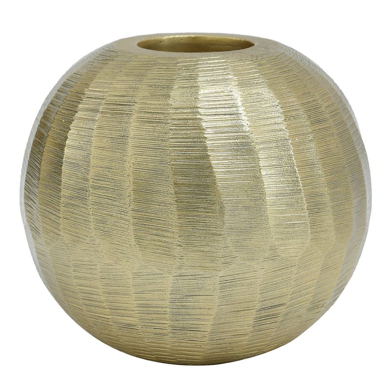 Foto van Ptmd kikie gold aluminium candle holder sphere m