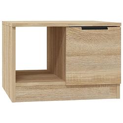 Foto van The living store salontafel sonoma eiken - 50 x 50 x 36 cm - opbergruimte - displayfunctie