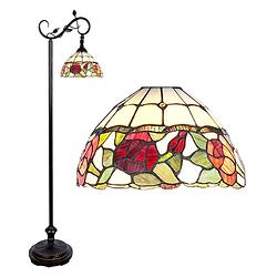 Foto van Haes deco - tiffany vloerlamp bruin 40x27x152 cm e27/max 1x60w