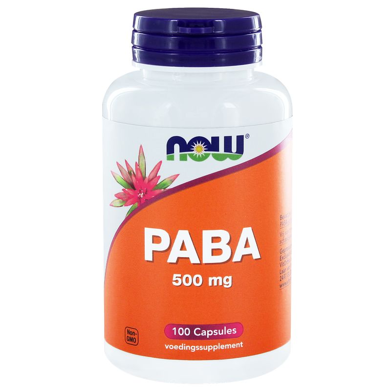 Foto van Now paba 500mg capsules 100st