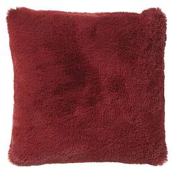 Foto van Dutch decor zaya - sierkussen unikleur merlot 45x45 cm - rood - rood