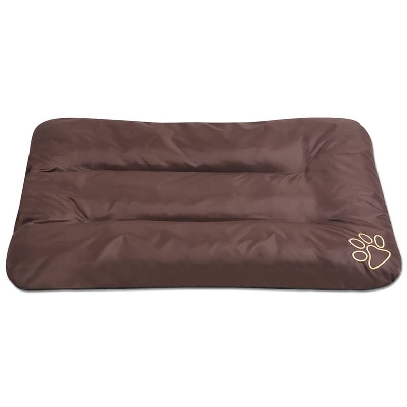 Foto van The living store hondenmatras bruin 90 x 60 x 8 cm - waterafstotend - pu-gecoate oxford stof