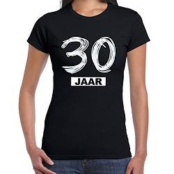 Foto van 30 jaar verjaardag cadeau t-shirt zwart voor dames xs - feestshirts
