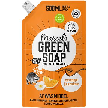 Foto van Marcel'ss green soap orange jasmine afwasmiddel refill pack 500ml bij jumbo