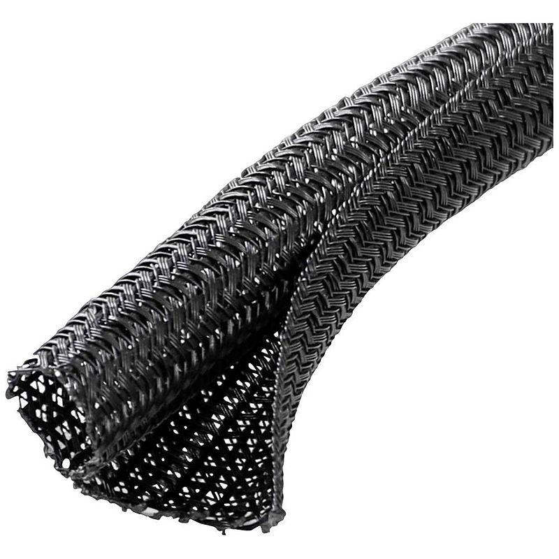 Foto van Quadrios 22ca165 22ca165 gevlochten slang zwart polyester 13 tot 14 mm per meter