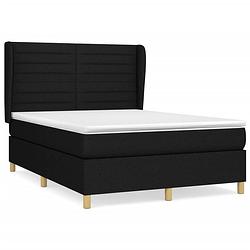 Foto van The living store boxspringbed - comfort - bed - 193 x 147 x 118/128 cm - zwart stof - verstelbaar hoofdbord -